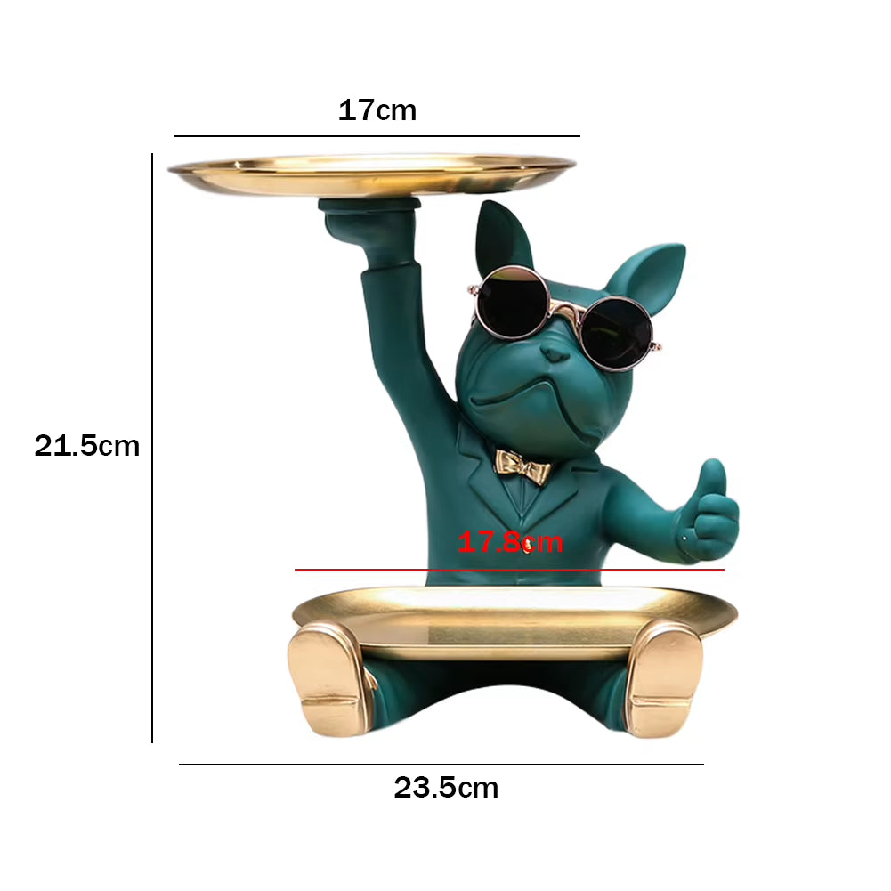 Charming Bulldog Sculpture Storage Box: A Nordic Resin Dog Ornament and Piggy Bank for Home Decor