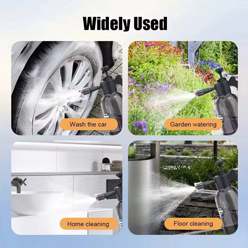 Effortless Shine: Quick Clean Car Wash Foam Sprayer - High Pressure 2L Handheld Disinfectant for Home & Auto Care