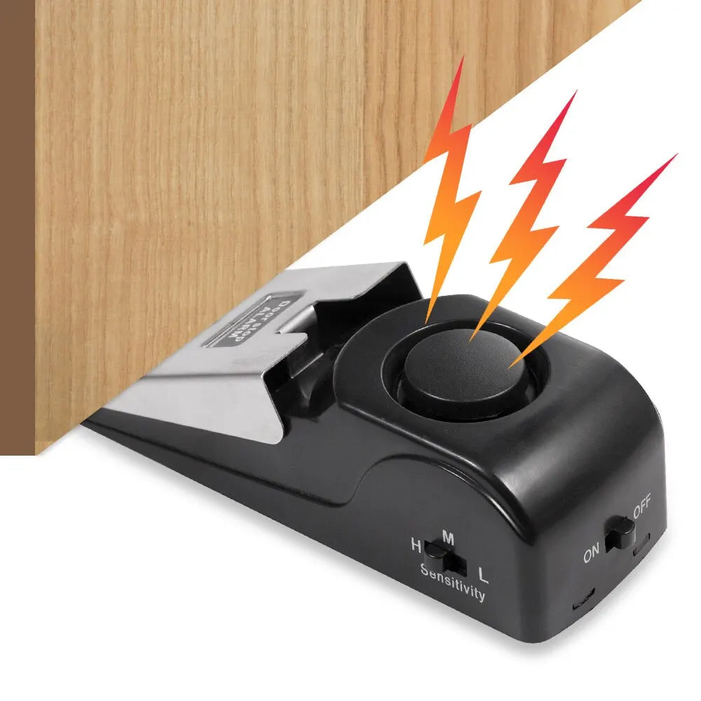 Dual-Pack Wireless Door Stop Alarm System – Unmatched 125dB Sound for Ultimate Home Security and Peace of Mind – Portable & Easy to Install Pressure Alarm Solution