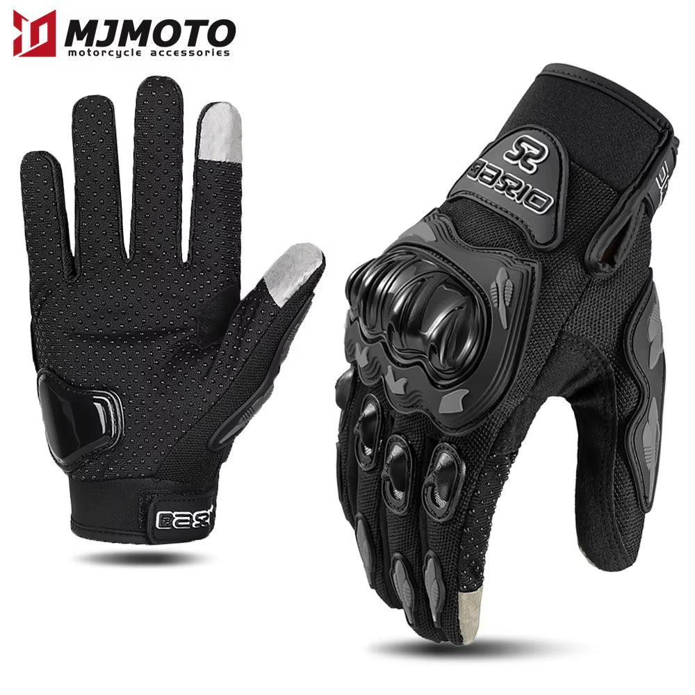 Experience Ultimate Comfort and Control with Our Breathable Full-Finger Motorcycle Gloves - Non-Slip, Wear-Resistant Design with Touchscreen Capability!