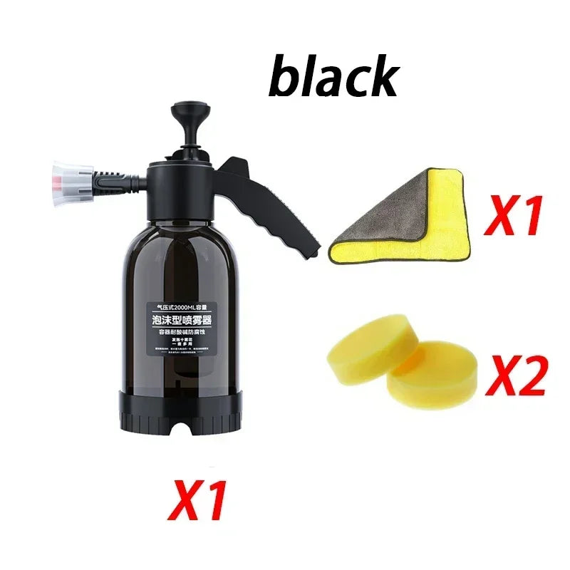 2L Hand-Held Foam Sprayer for Effortless Car Washing and Disinfection - High-Pressure Watering Can for Ultimate Cleanliness