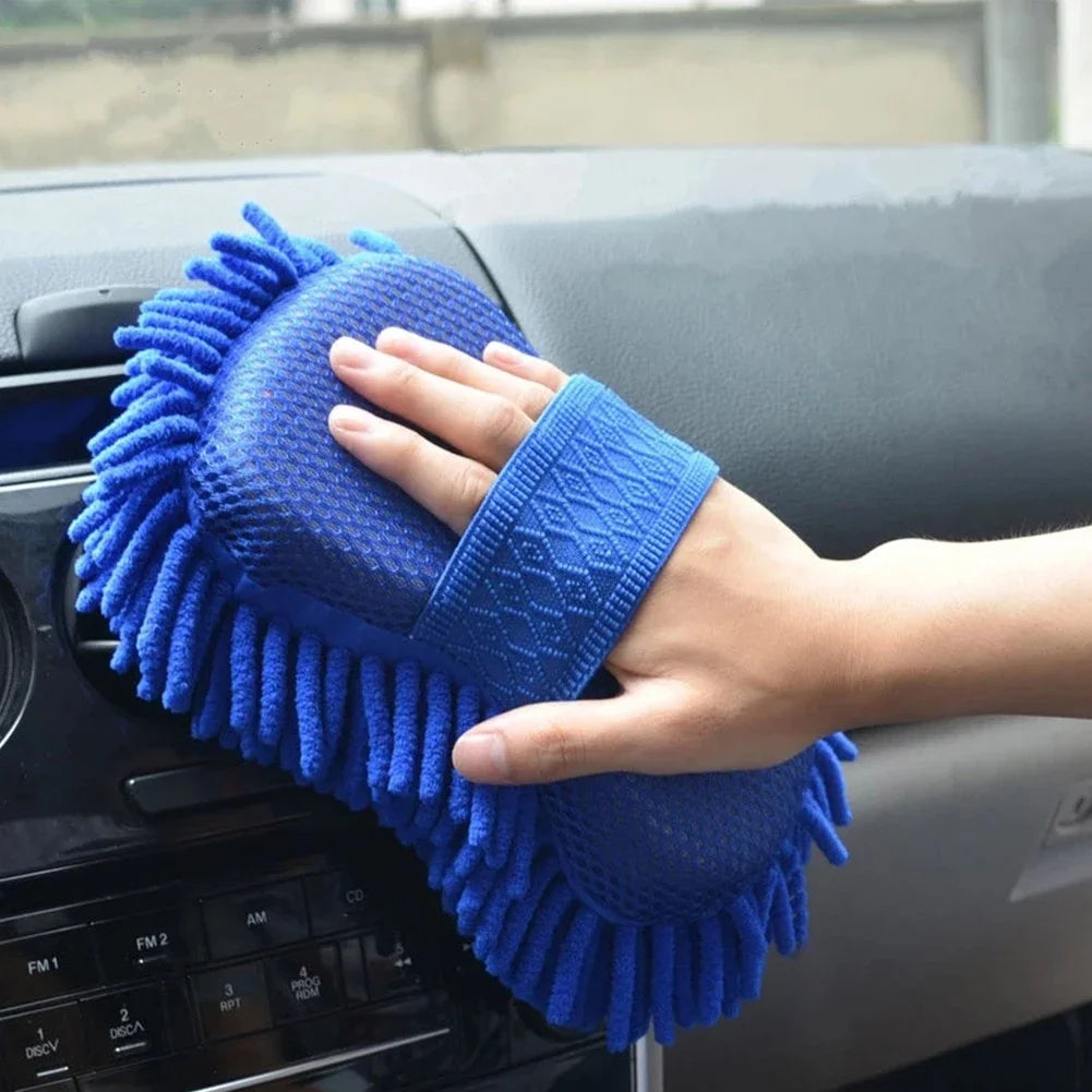 1Pc Car Wash Glove Microfiber Chenille Car Wash Sponge Care Washing Detailing Brush Pad Multifunction Cleaning Tool