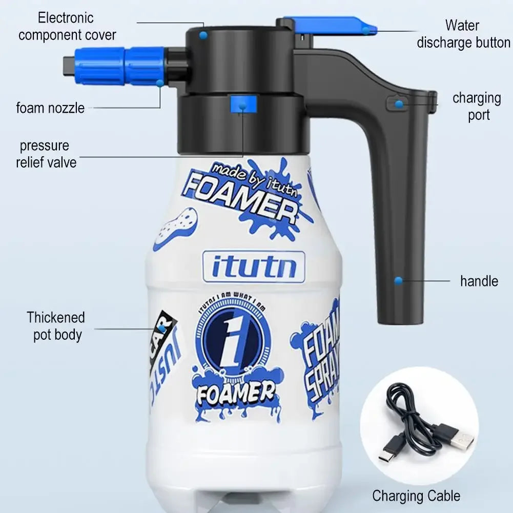 Electric Foam Sprayer 1.5L | Powerful 2600mAh Lithium Battery Foam Lance for Effortless Car Washing & Cleaning