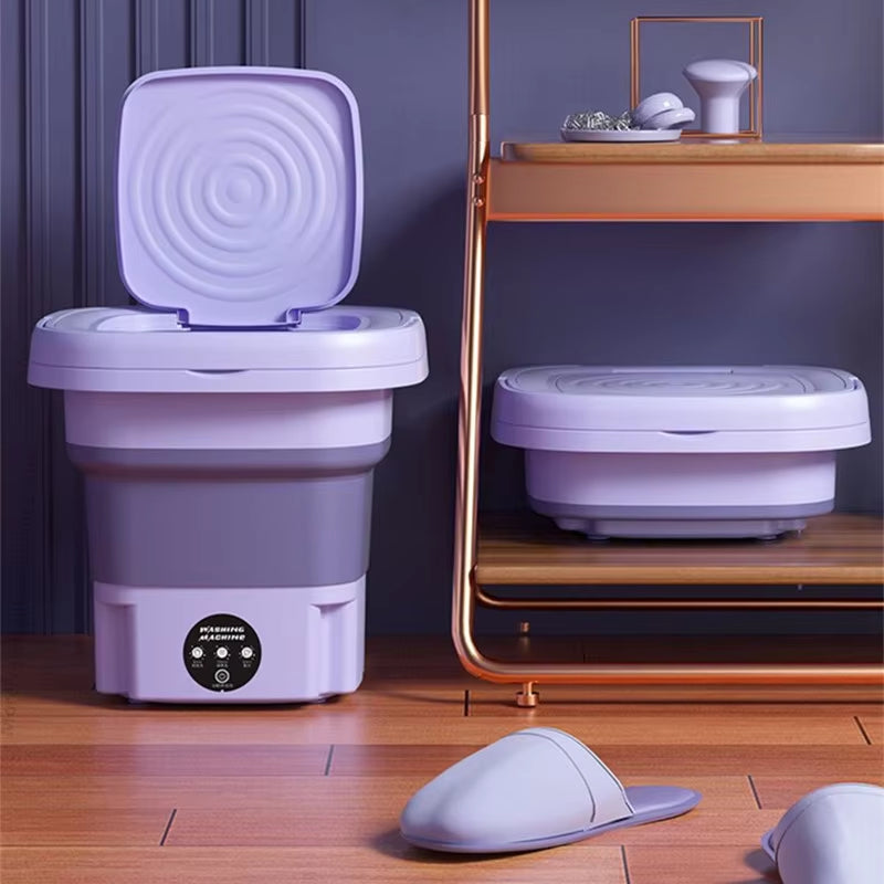 8L Portable Foldable Mini Washing Machine for Socks, Underwear, and Panties with Spinning Dry Function - 3 Models Available