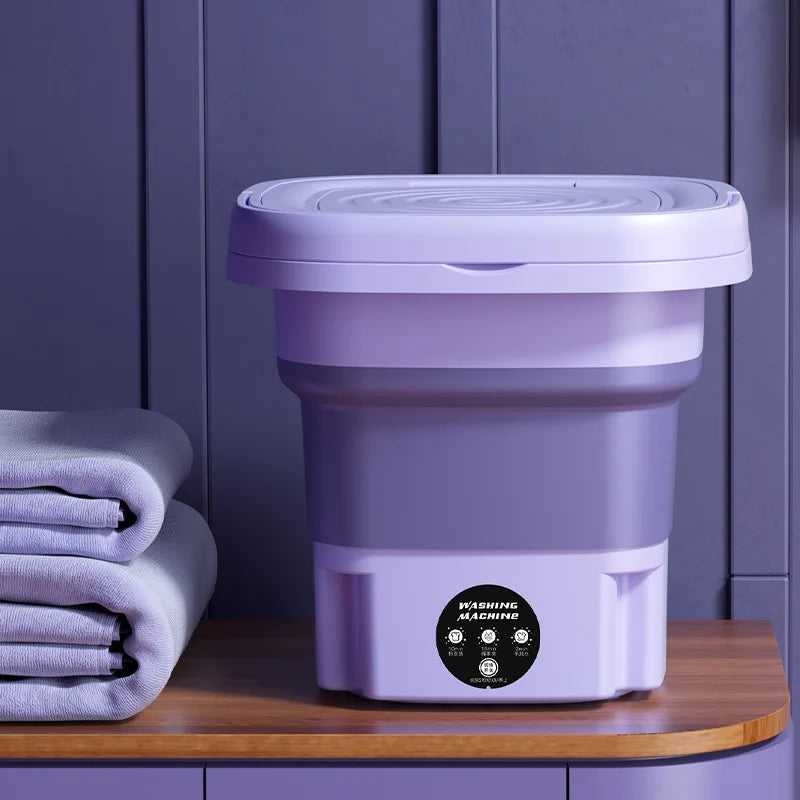 8L Portable Foldable Mini Washing Machine for Socks, Underwear, and Panties with Spinning Dry Function - 3 Models Available
