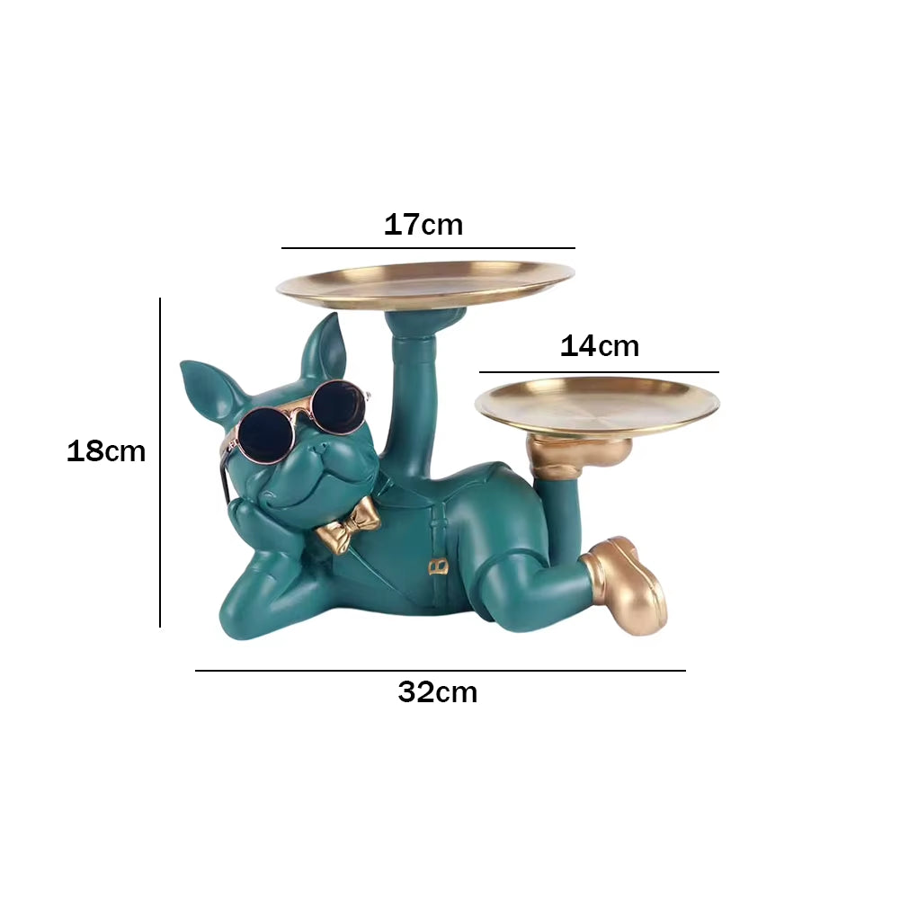 Charming Bulldog Sculpture Storage Box: A Nordic Resin Dog Ornament and Piggy Bank for Home Decor