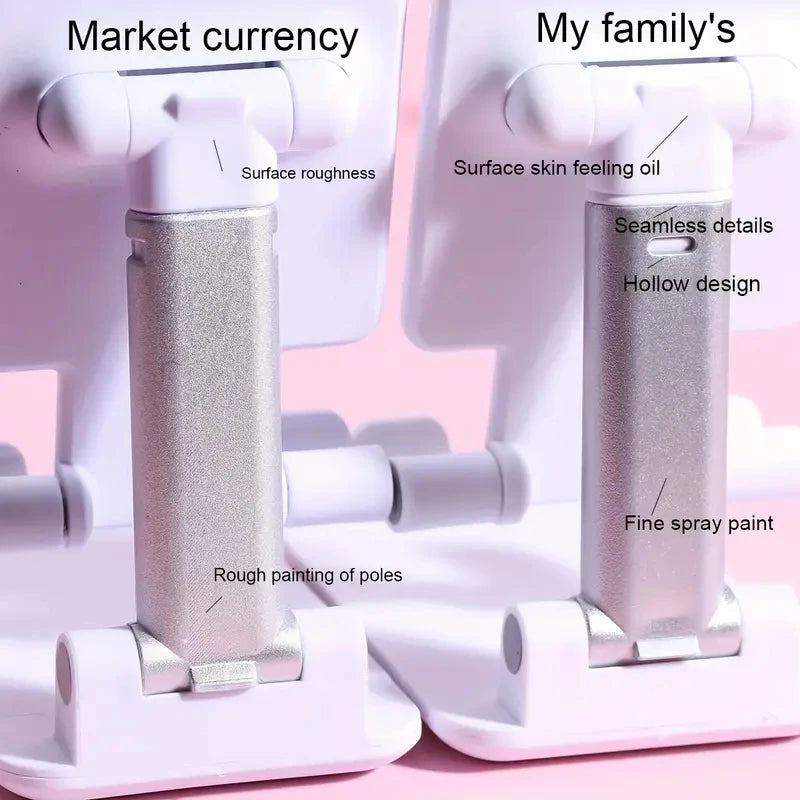 Adjustable Mobile Phone and Tablet Stand for Desktop Use - Compatible with iPhone, iPad, and Xiaomi