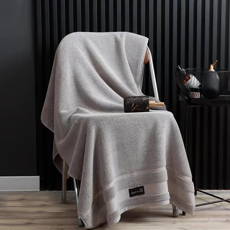 Inyahome Premium 100% Cotton Bath Towels for Adults - Highly Absorbent and Luxuriously Thick, Ideal for Home and Hotel Use, White