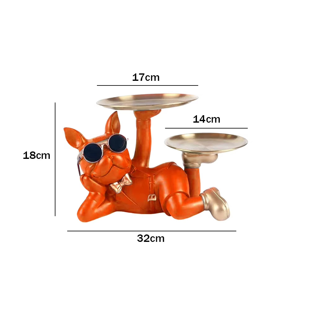 Charming Bulldog Sculpture Storage Box: A Nordic Resin Dog Ornament and Piggy Bank for Home Decor