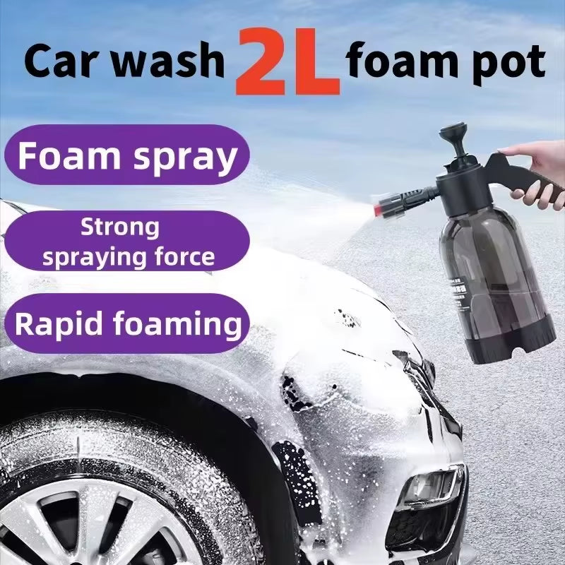 Effortless Shine: Quick Clean Car Wash Foam Sprayer - High Pressure 2L Handheld Disinfectant for Home & Auto Care