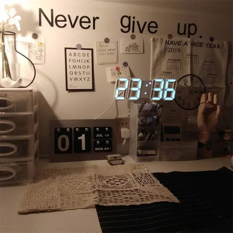 Elevate Your Space with the 3D LED Digital Clock Wall Decor - Perfect for Bedrooms and Living Rooms!
