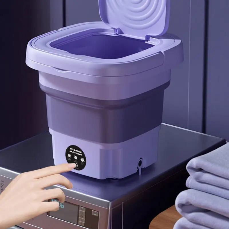 8L Portable Foldable Mini Washing Machine for Socks, Underwear, and Panties with Spinning Dry Function - 3 Models Available