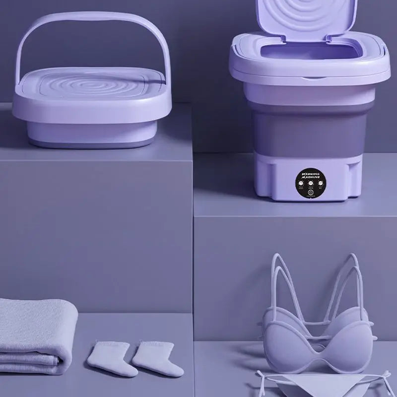 8L Portable Foldable Mini Washing Machine for Socks, Underwear, and Panties with Spinning Dry Function - 3 Models Available