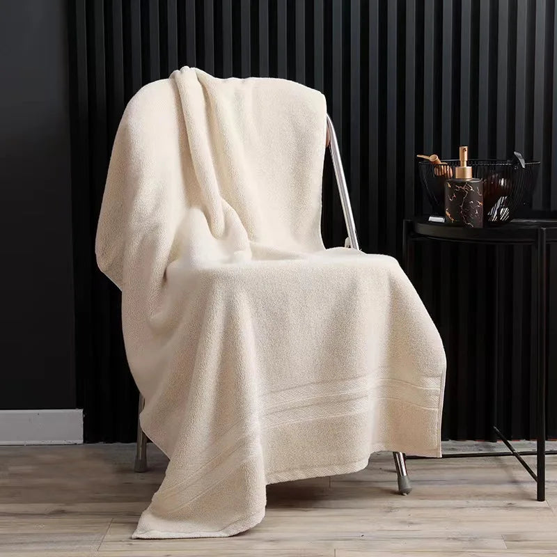 Inyahome Premium 100% Cotton Bath Towels for Adults - Highly Absorbent and Luxuriously Thick, Ideal for Home and Hotel Use, White