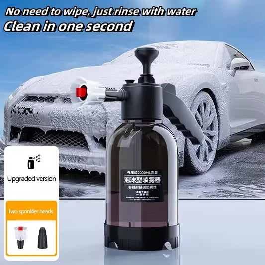 Effortless Shine: Quick Clean Car Wash Foam Sprayer - High Pressure 2L Handheld Disinfectant for Home & Auto Care