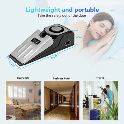 Dual-Pack Wireless Door Stop Alarm System – Unmatched 125dB Sound for Ultimate Home Security and Peace of Mind – Portable & Easy to Install Pressure Alarm Solution