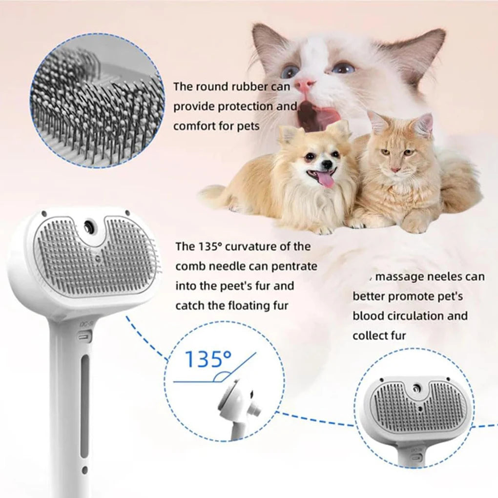 Transform Your Dog's Grooming Experience with the Luxury Steam Grooming Brush - Say Goodbye to Shedding and Static!