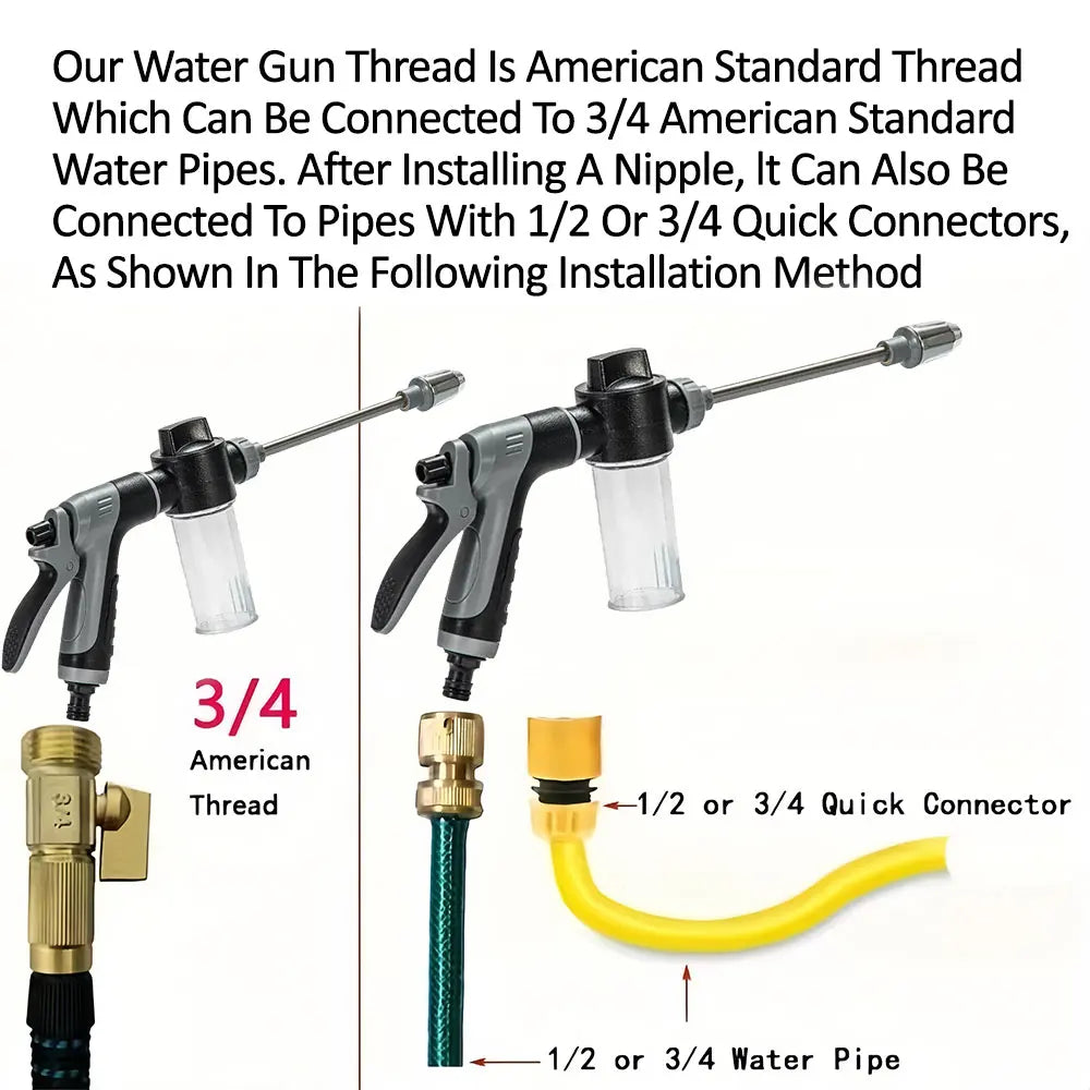 Revolutionary High Pressure Spray Water Gun for Effortless Gardening and Car Washing - Versatile Hose Nozzle and Sprinkler Tools
