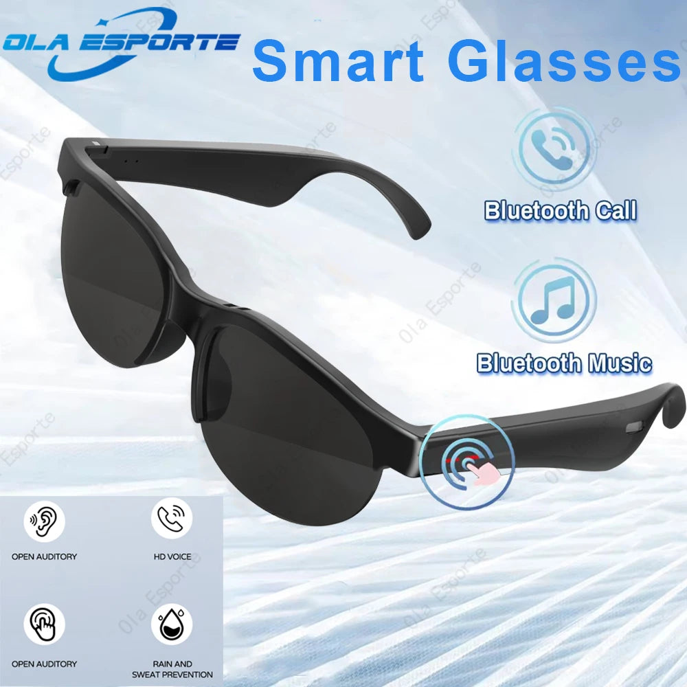 Revolutionary Smart Glasses for Men with Bluetooth 5.3 Earphones - Experience Enhanced Vision and Audio with Anti-Blue Ray Technology and Touch Control