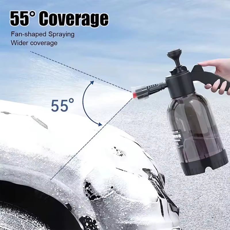 Effortless Shine: Quick Clean Car Wash Foam Sprayer - High Pressure 2L Handheld Disinfectant for Home & Auto Care