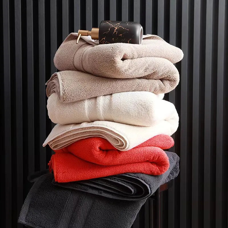 Inyahome Premium 100% Cotton Bath Towels for Adults - Highly Absorbent and Luxuriously Thick, Ideal for Home and Hotel Use, White