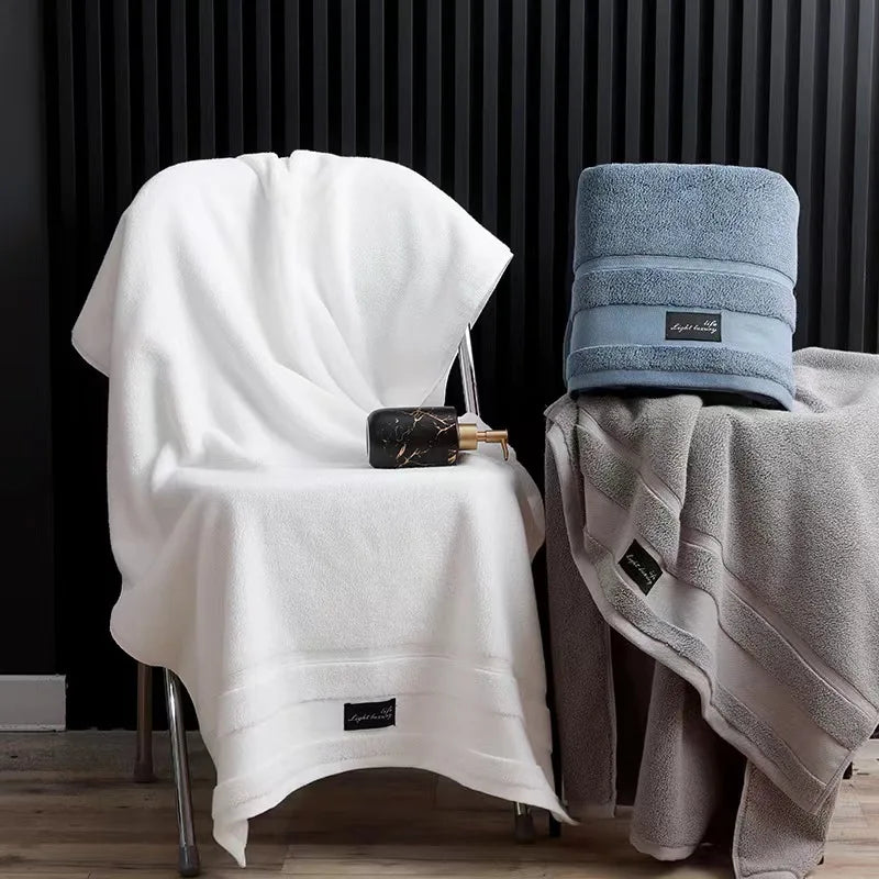 Inyahome Premium 100% Cotton Bath Towels for Adults - Highly Absorbent and Luxuriously Thick, Ideal for Home and Hotel Use, White