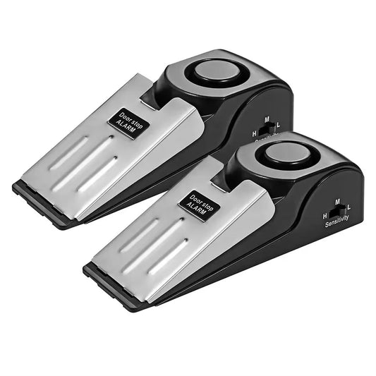 Dual-Pack Wireless Door Stop Alarm System – Unmatched 125dB Sound for Ultimate Home Security and Peace of Mind – Portable & Easy to Install Pressure Alarm Solution