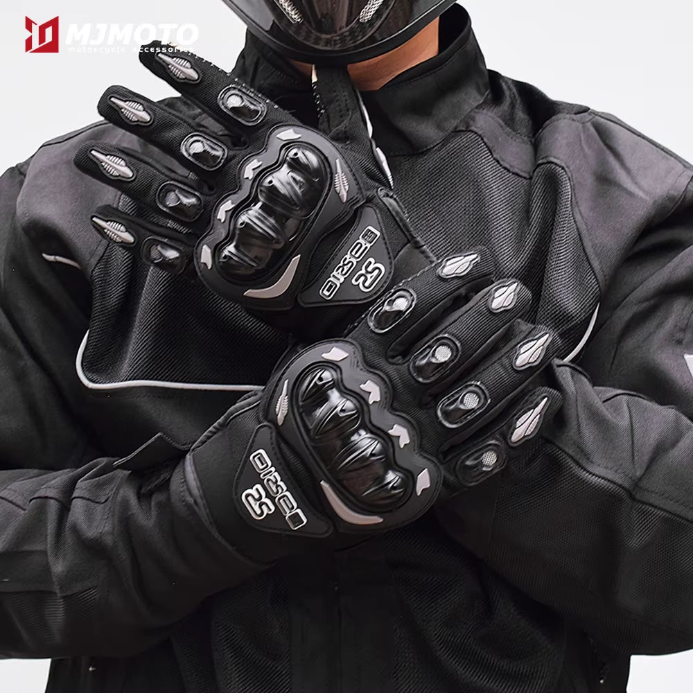 Experience Ultimate Comfort and Control with Our Breathable Full-Finger Motorcycle Gloves - Non-Slip, Wear-Resistant Design with Touchscreen Capability!